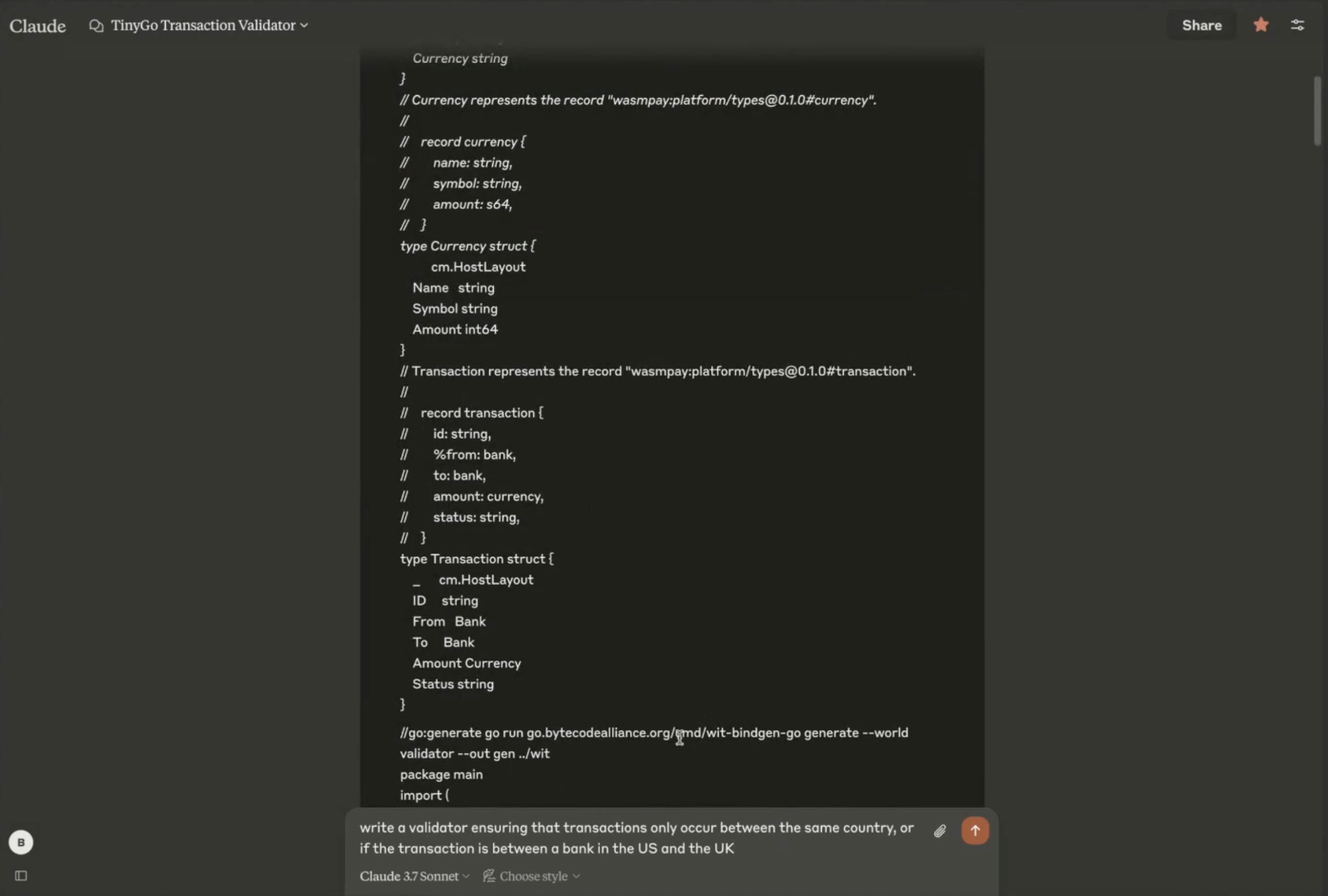 claude generated code
