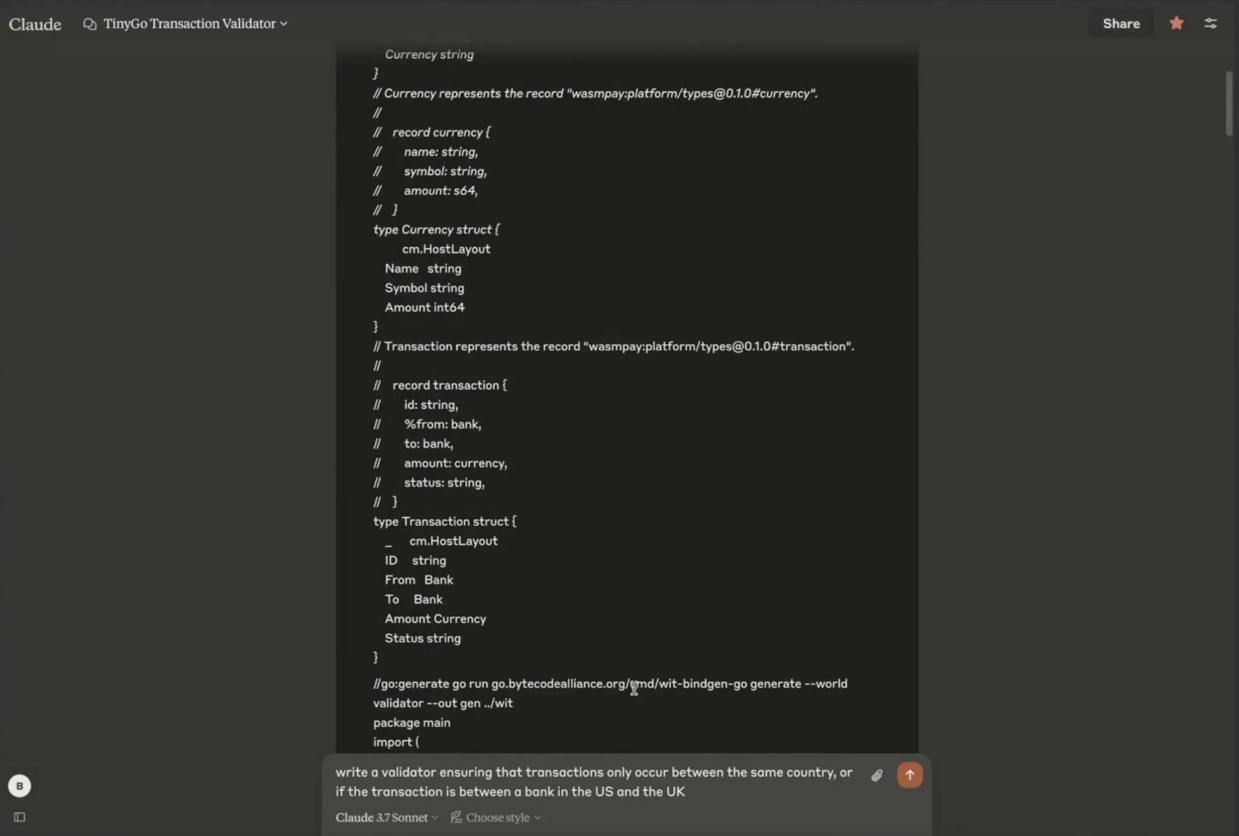 claude generated code